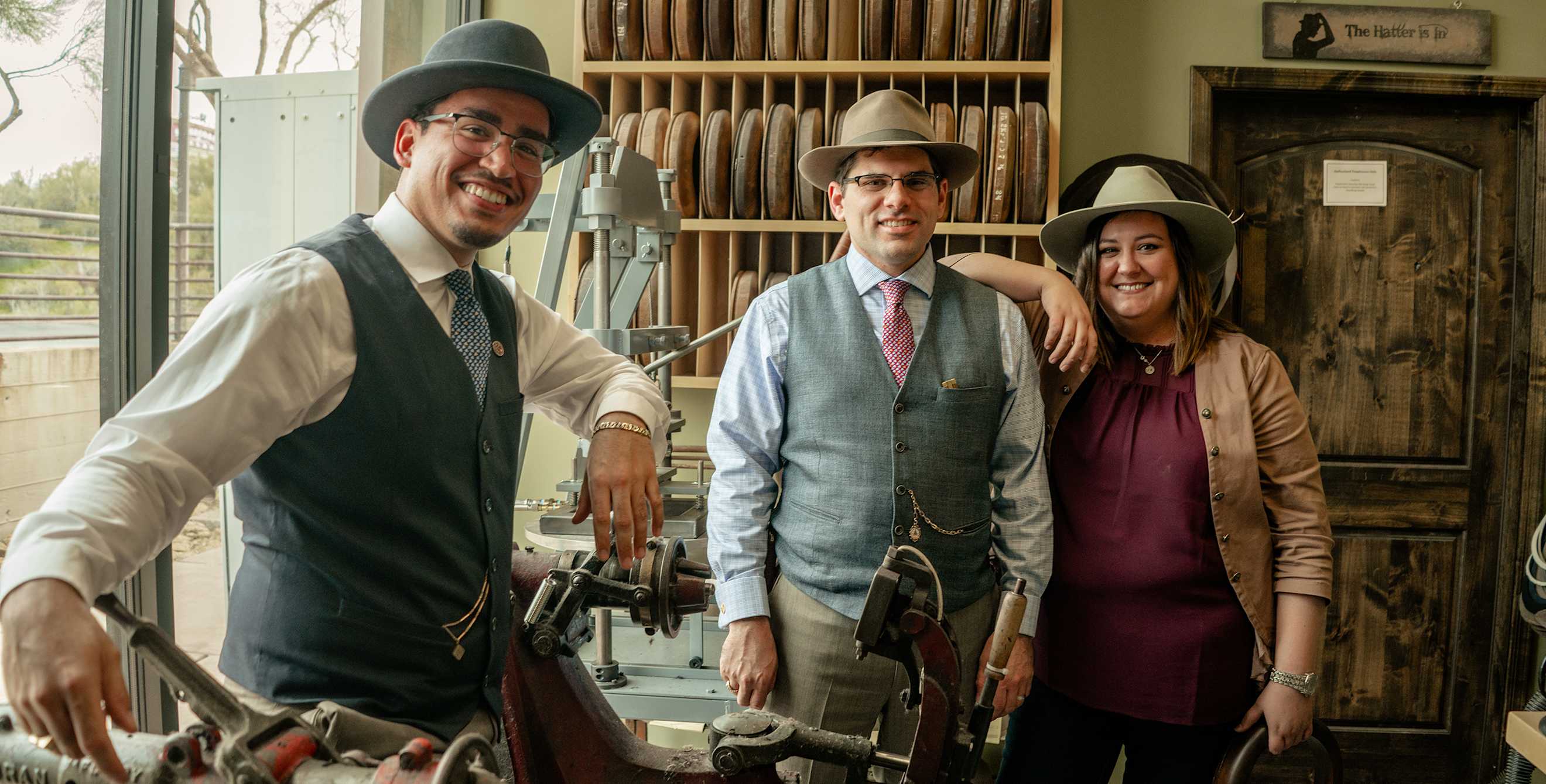 Hatmakers in Watson’s Hat Shop in Cave Creek, Arizona