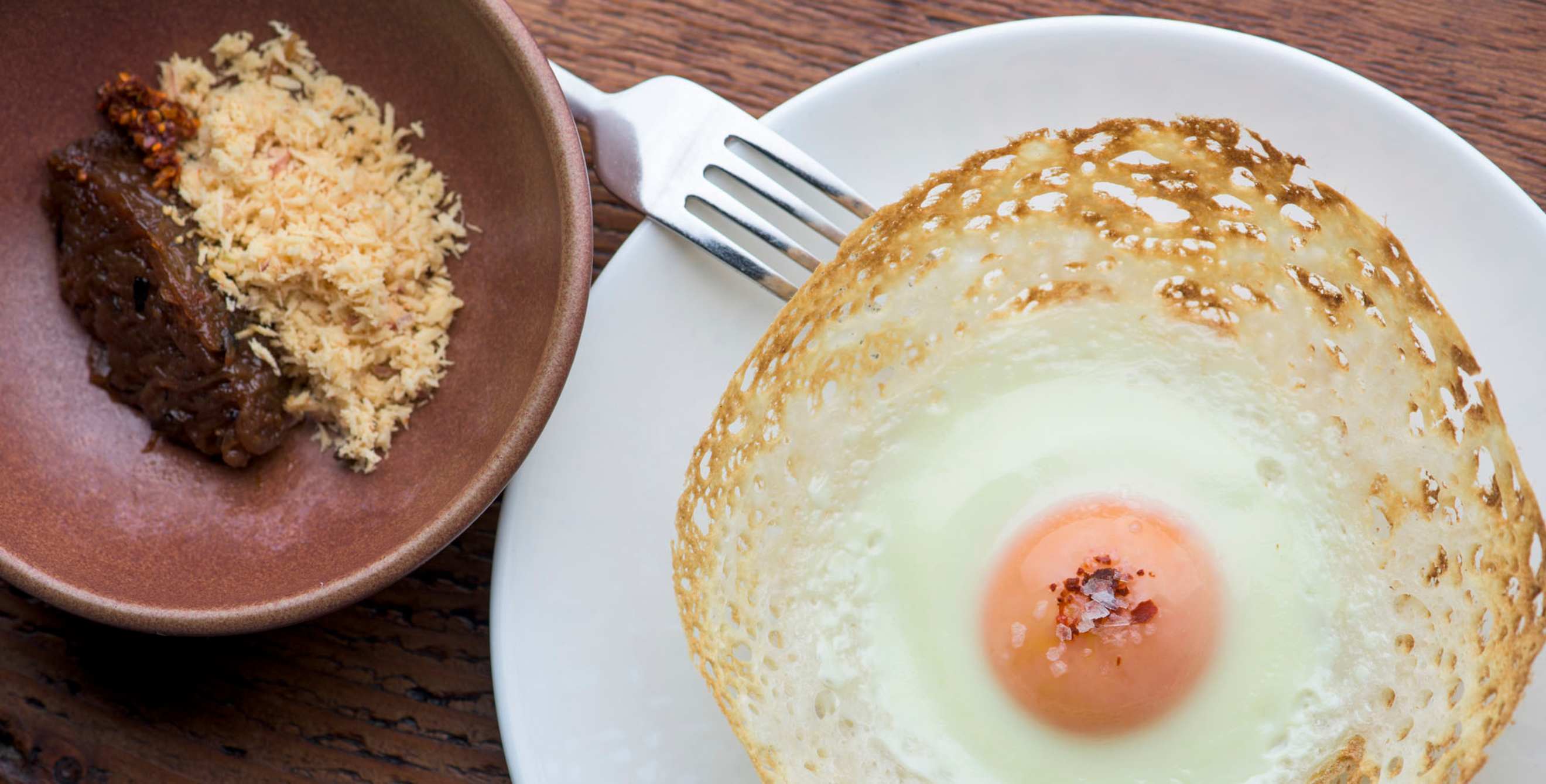 the Sri Lankan egg hopper dish from 1601 Bar & Kitchen