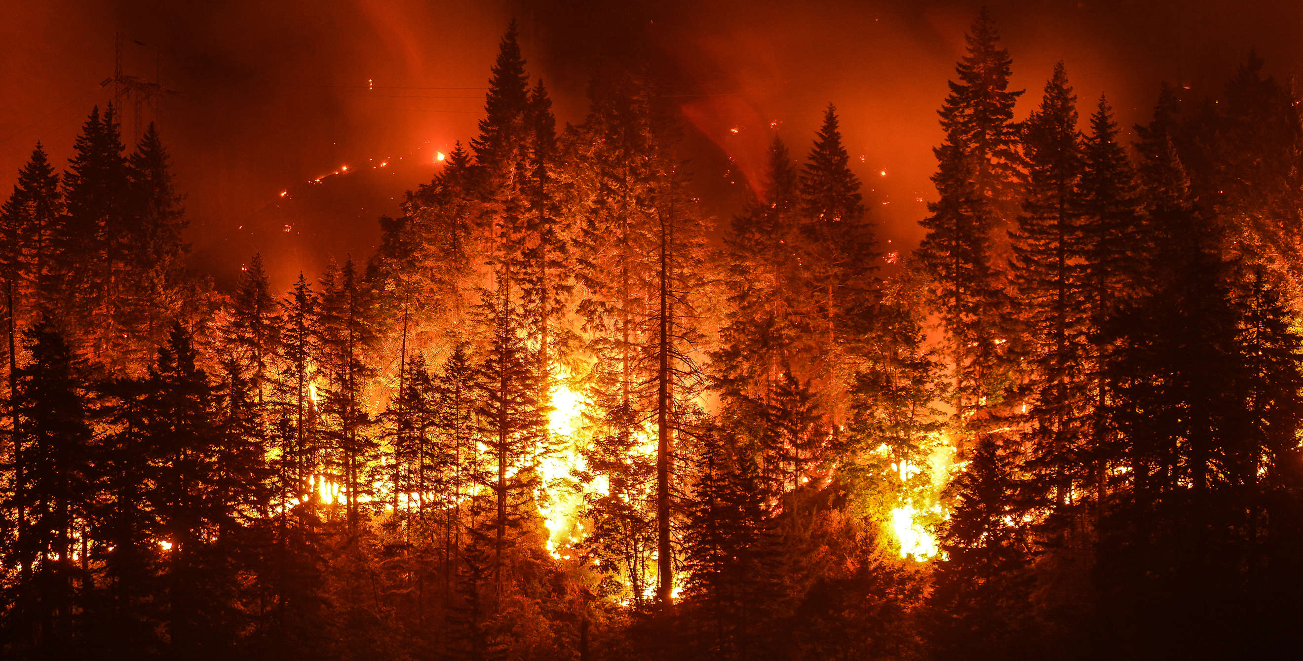 Eagle Creek Wildfire in Columbia River Gorge, Oregon.