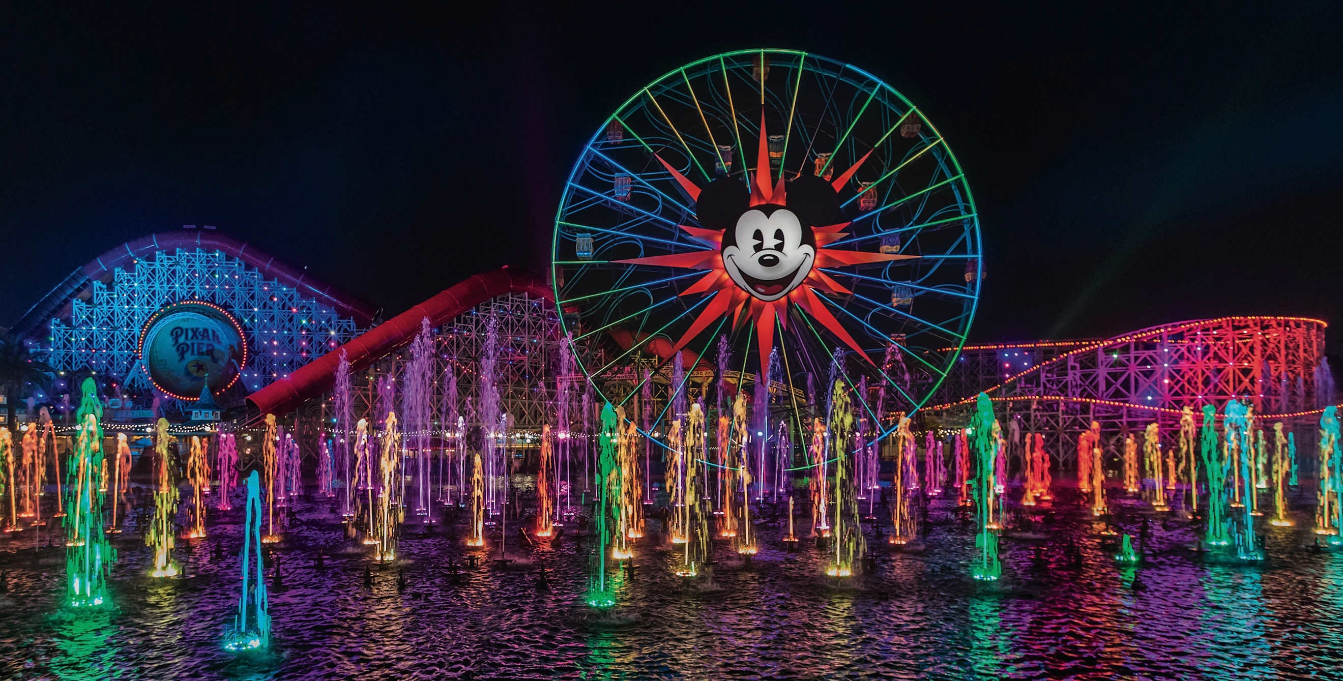 World of Color as seen from Carthay Circle at Disney California Adventure
