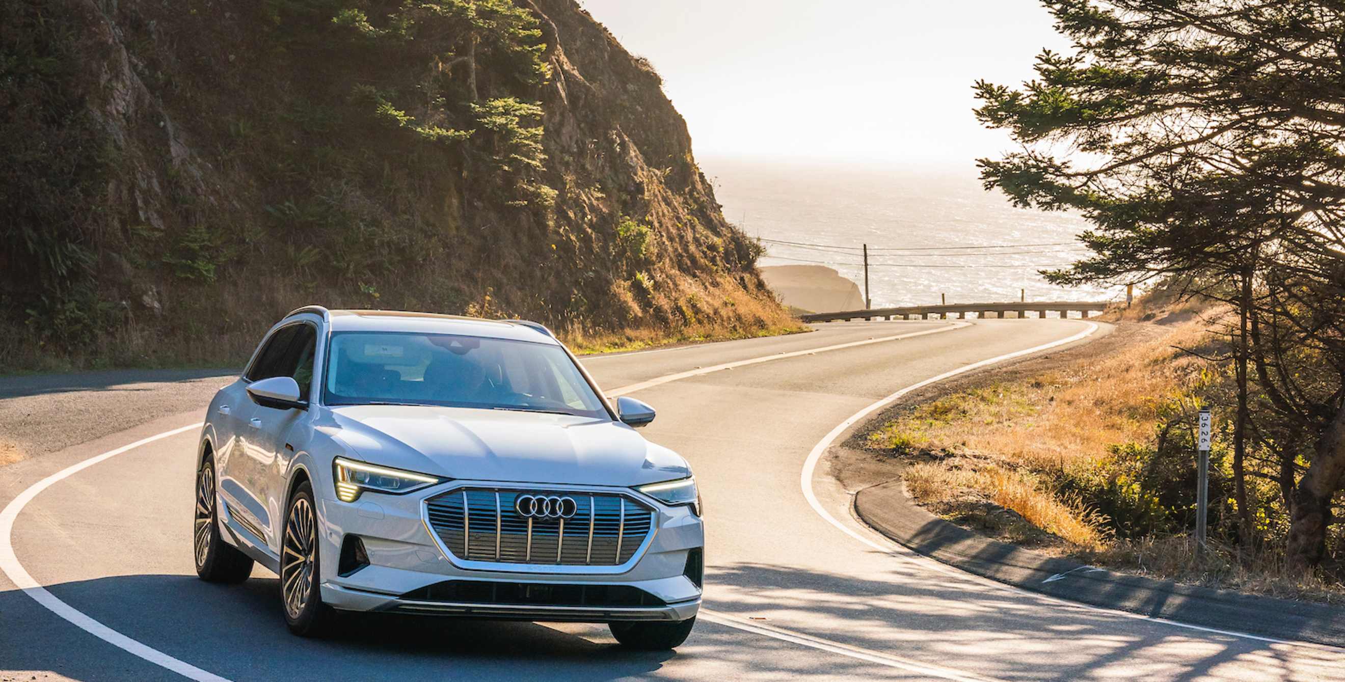 Audi E-Tron SUV on California's Highway 1.