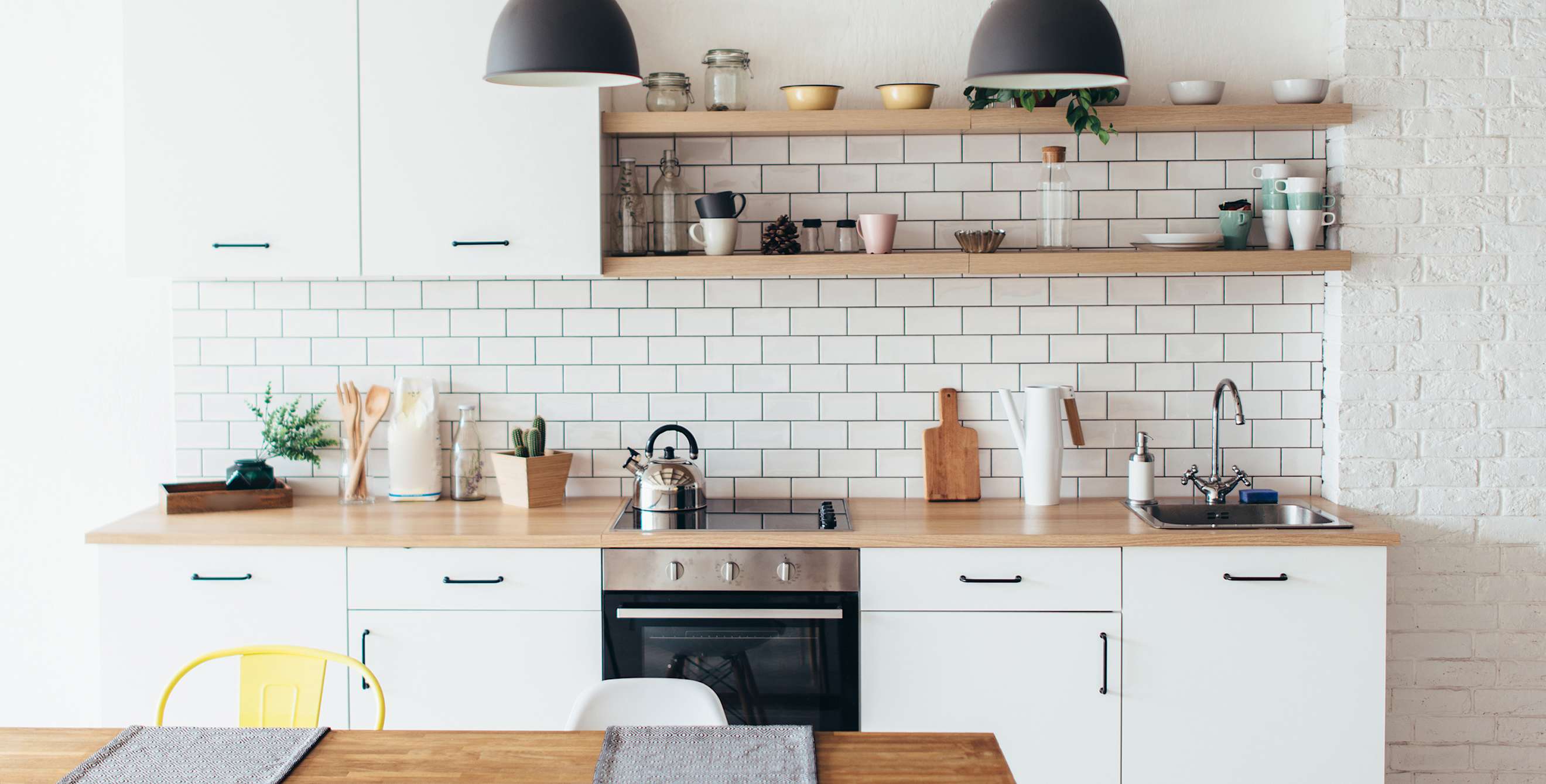 Pest free, clean white kitchen.