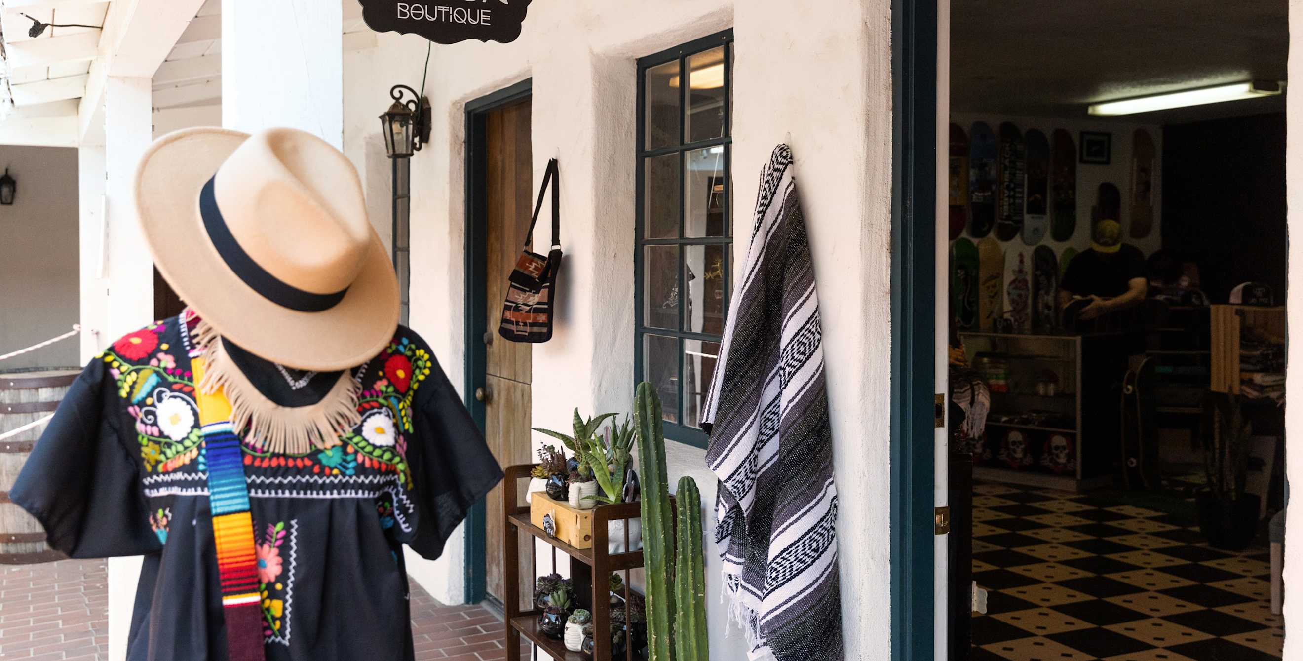 A display outside Artsy Chica Boutique in San Juan Boutista, CA.