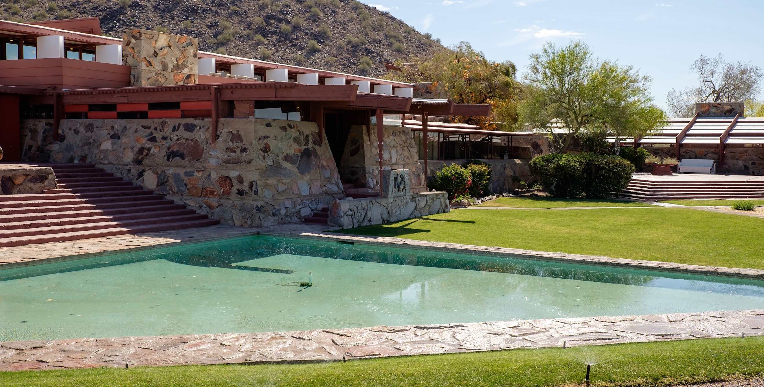 Taliesin West exterior by reflecting pool in Scottsdale, Arizona, picture