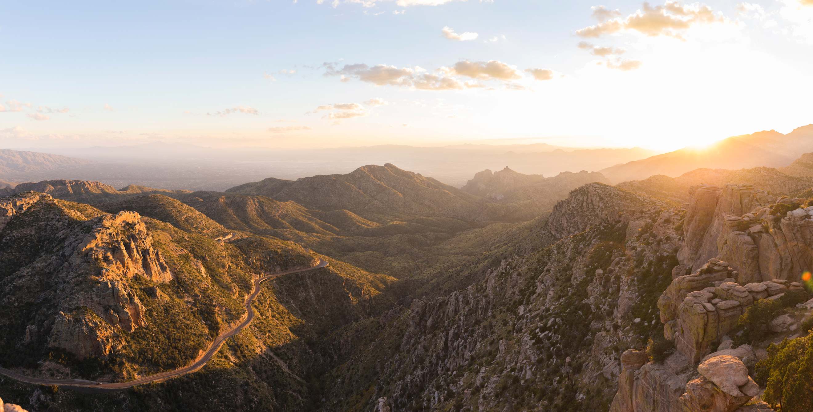 Sun peeks over Mount Lemmon in Arizona