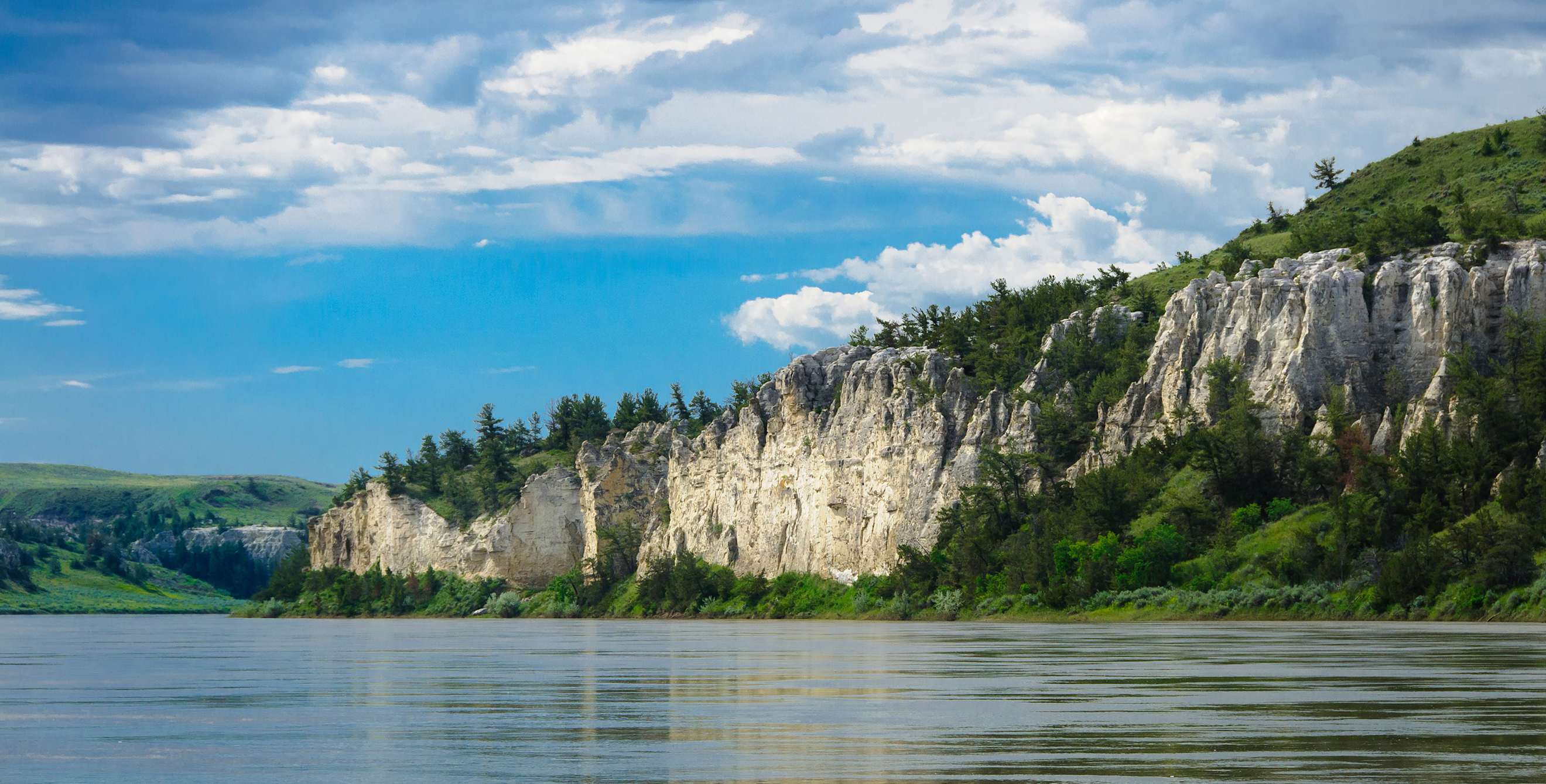 White sandstone bluffs of the Upper Missouri River Breaks National Monument, Montana.