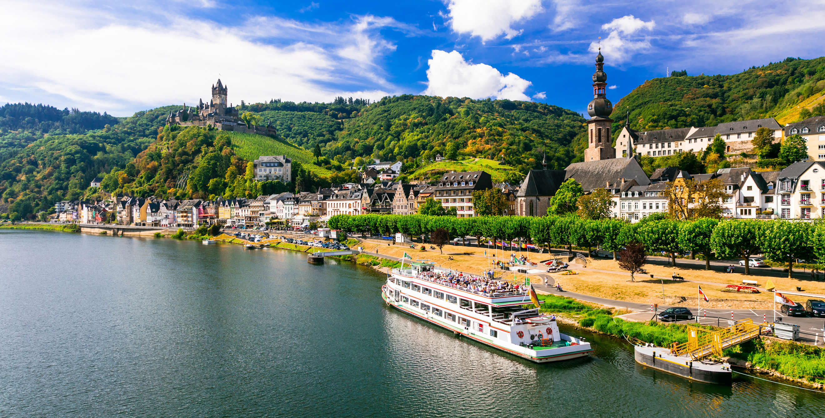 A cruise ship on the Rhein River near Cochem, Germany