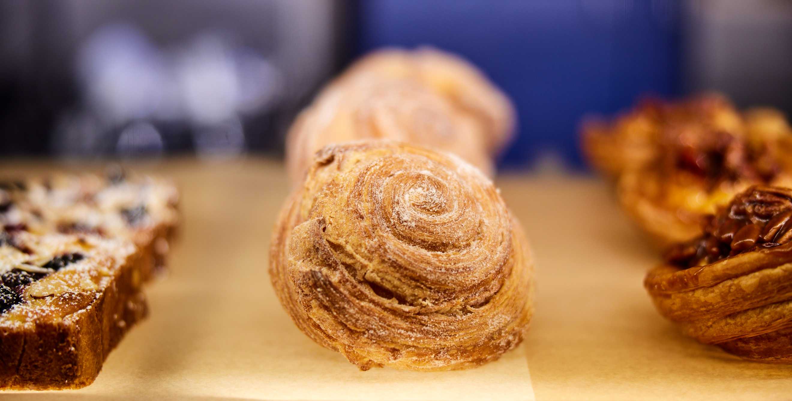 Pastries in the display case at Mix Bakeshop in Ashland, Oregon.