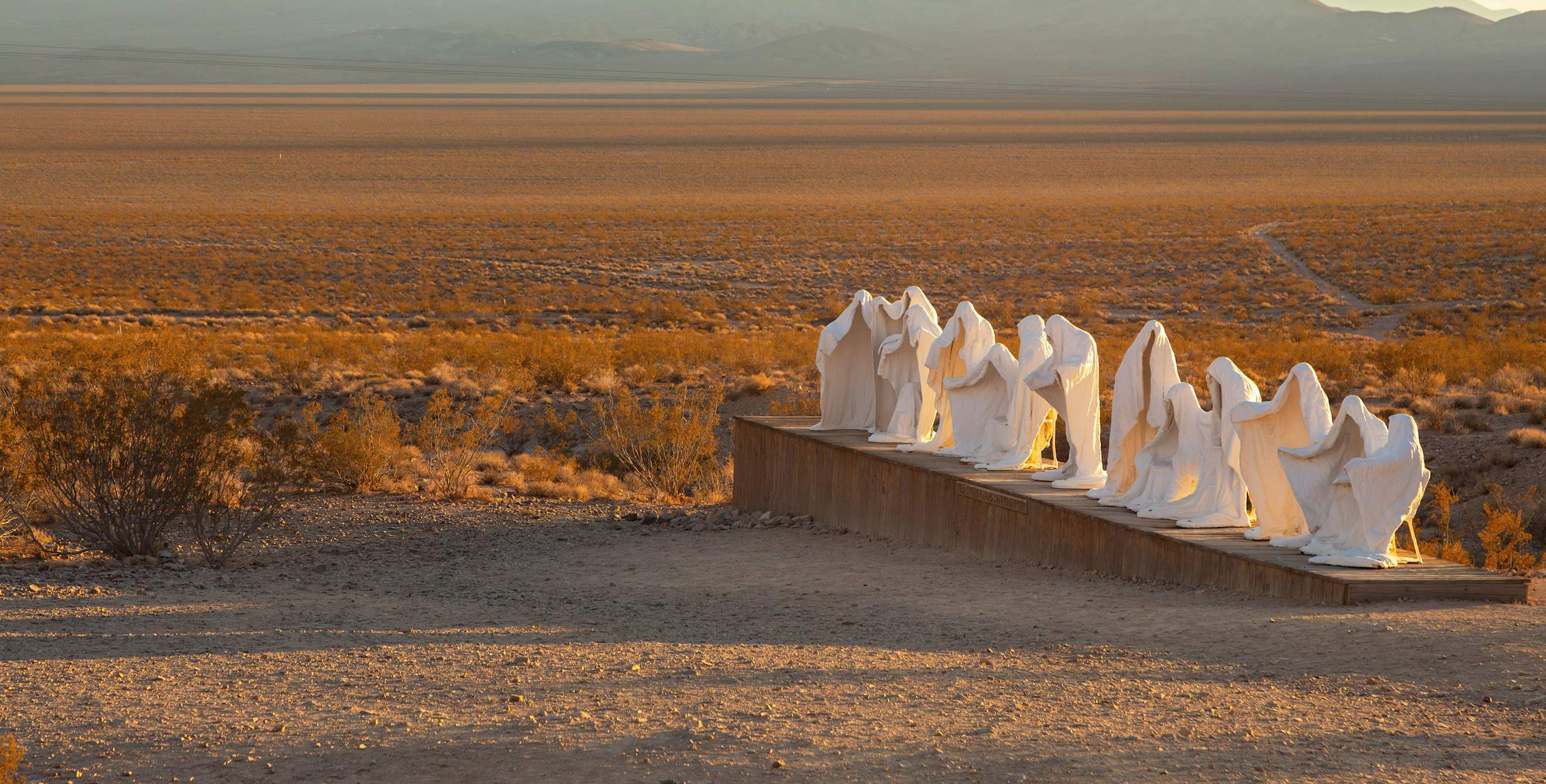 The Last Supper, life-sized sculpture installation at the Goldwell Open Air Museum in Beatty, Nevada.