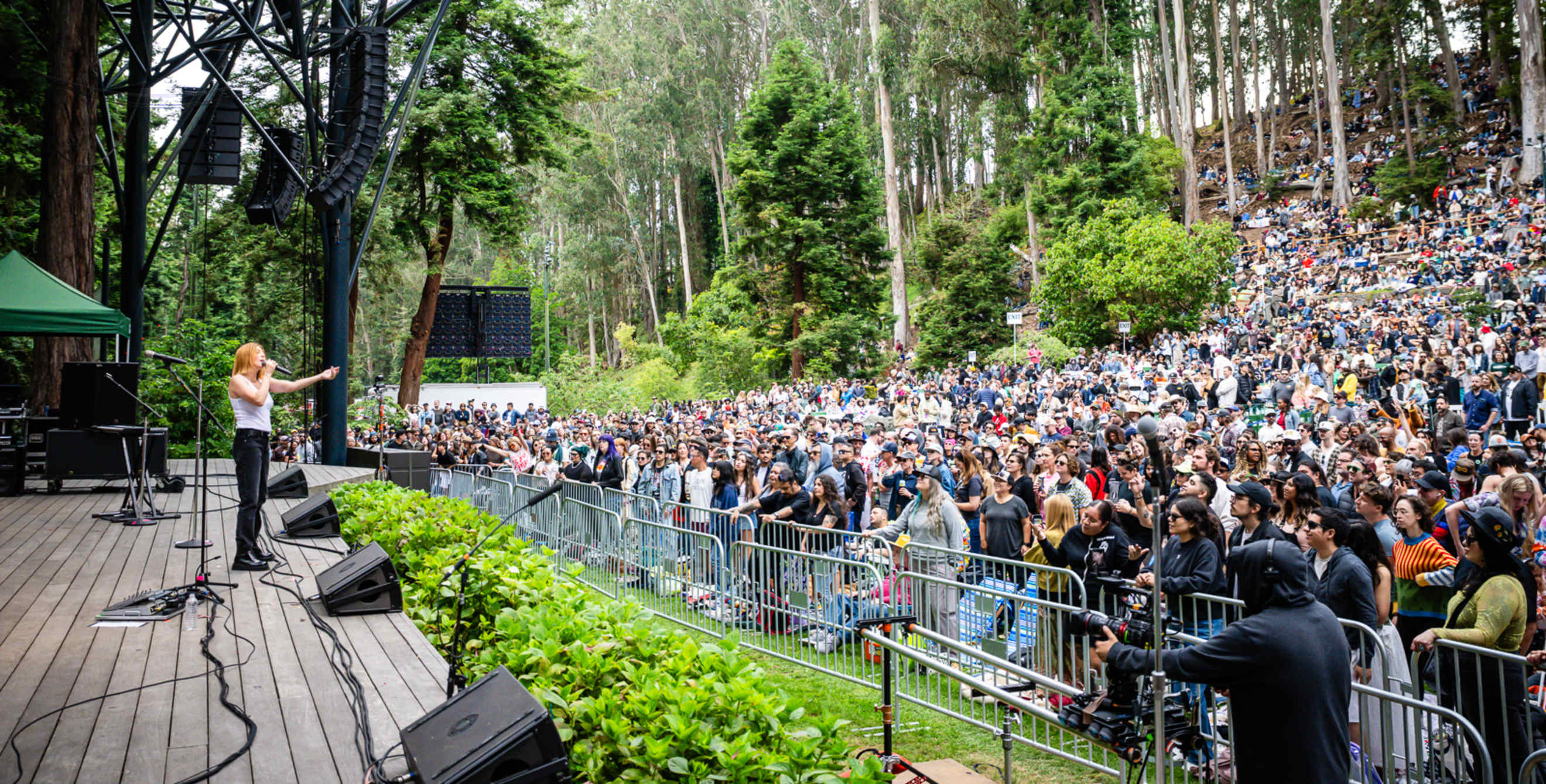 A musician on stage at Stern Grove Music Festival in San Francisco, California.