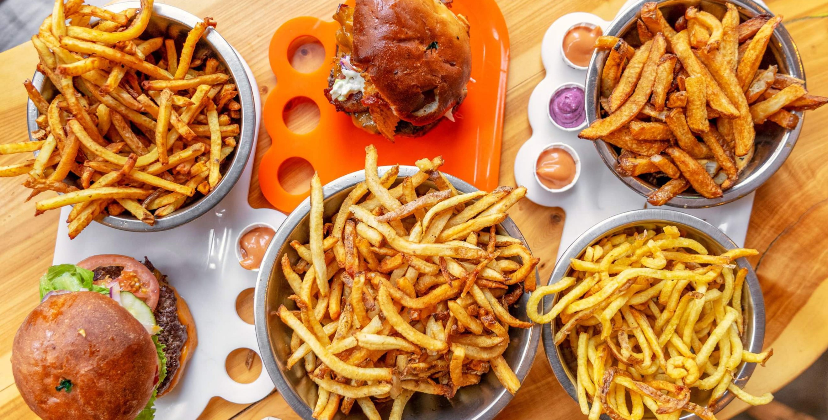 Big H hamburgers and fries with Hires’ fry sauce from Salt Lake City's Hires Big H.