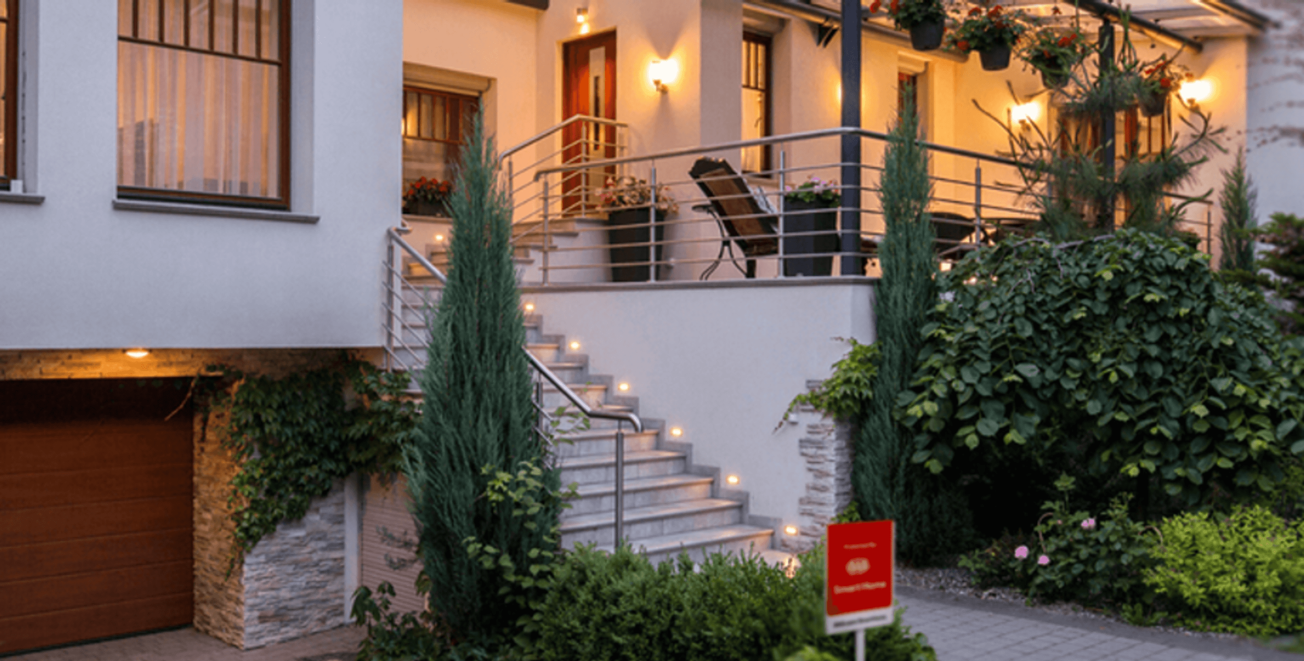 house with a garden