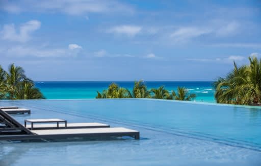 An infinity pool by the ocean