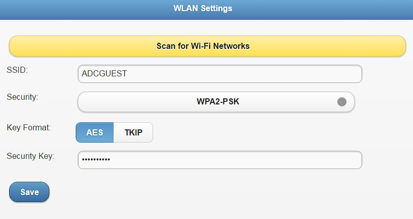 Enter Wifi credentials