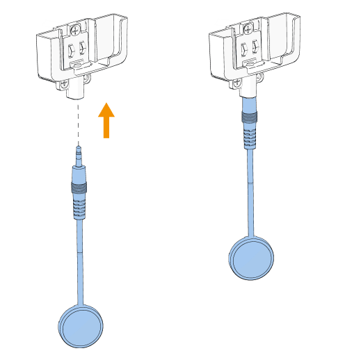 Connect the external probe to the bracket