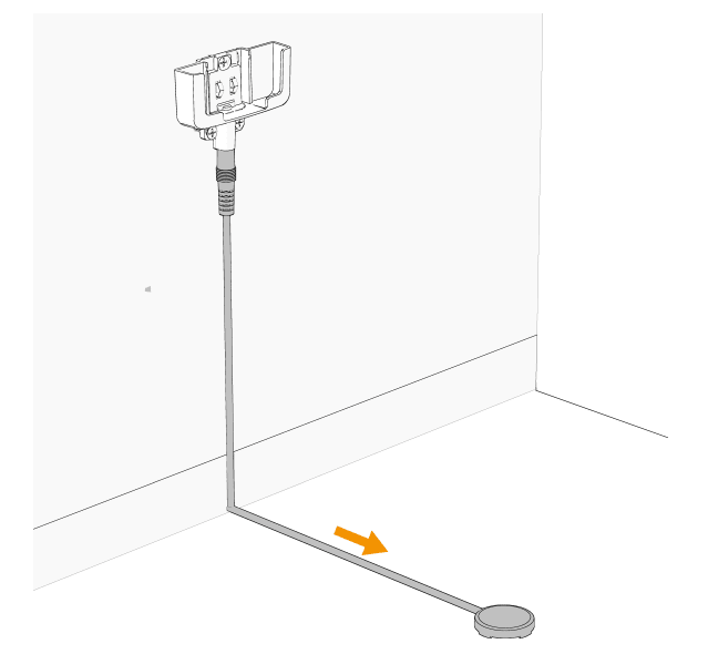 Lay the external probe on the floor to set it in place