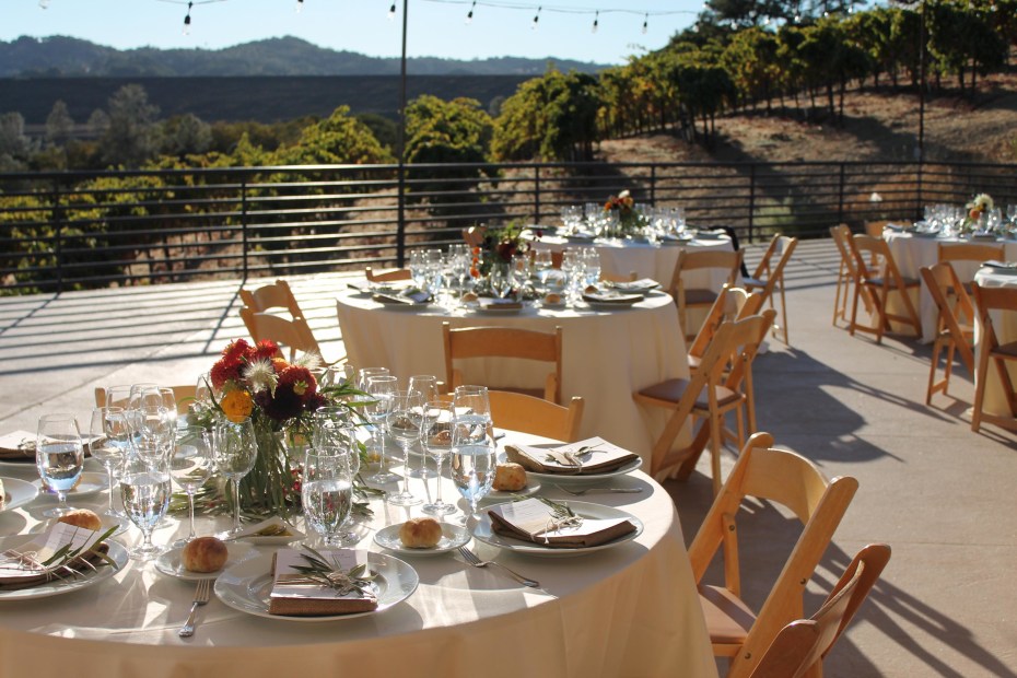 Sbragia Family Vineyards fall harvest dinner tables, picture