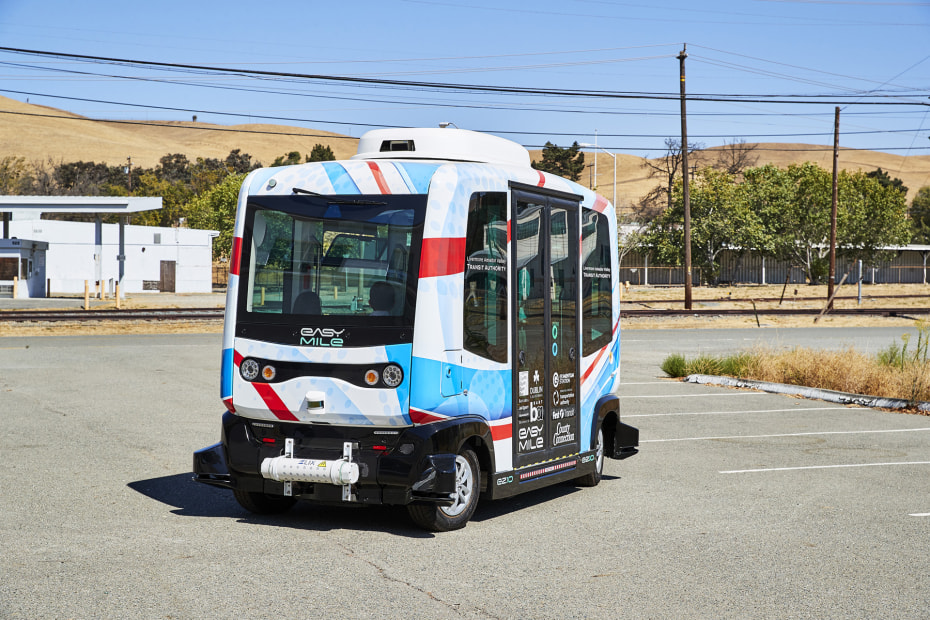 EasyMile Autonomous vehicle being tested at AAA GoMentum in Concord, CA, image