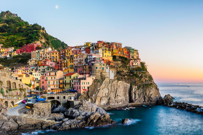 Sunset over Manarola, Cinque Terre, Italy, image