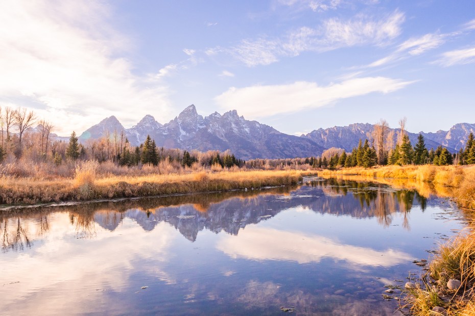 Wyoming's Snake River with the Grand Teton range in the background at Grand Teton National Park, photo