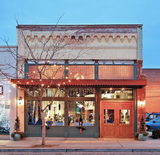 Art Spirit Gallery at dusk lights up downtown Coeur d'Alene, Idaho, picture