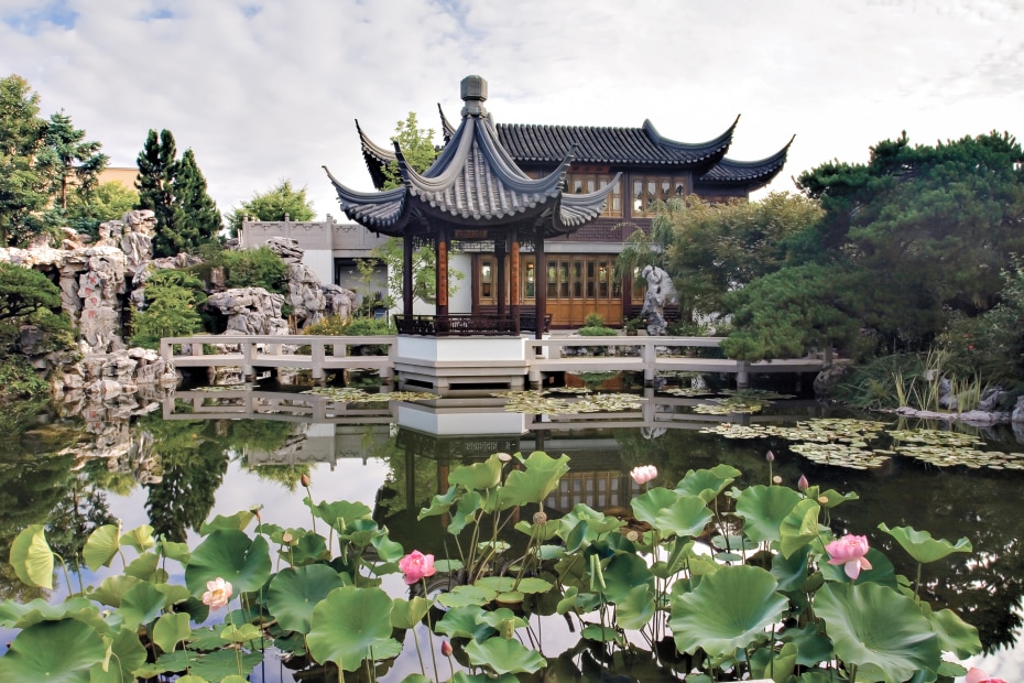 View from the terrace at Lan Su Chinese Garden in Portland