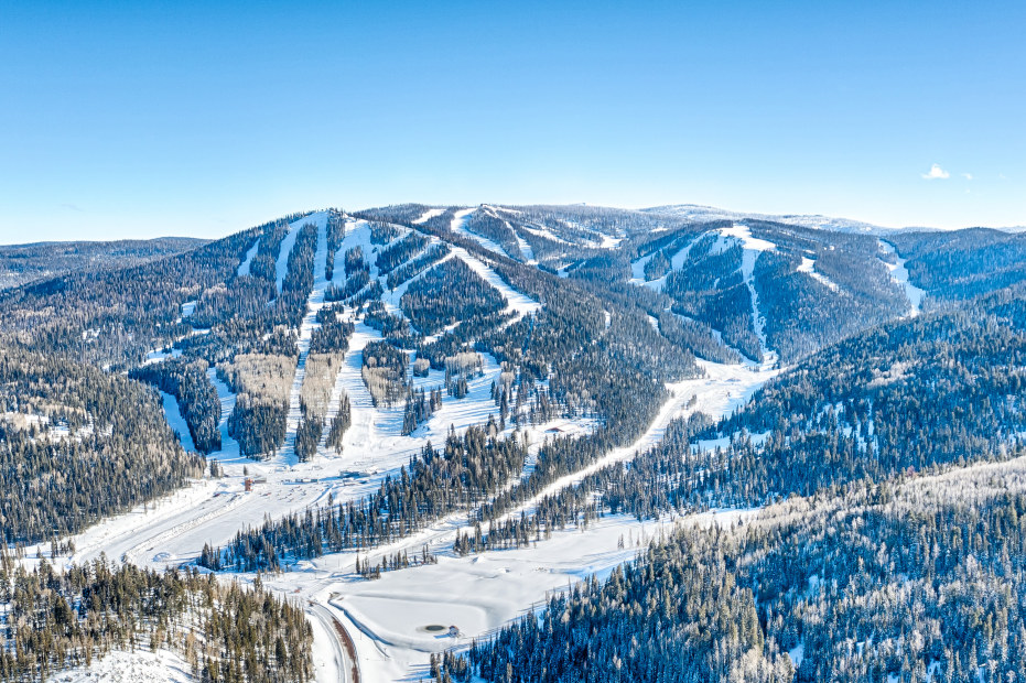 Aeiral view of the ski runs at Sunrise Park Resort.