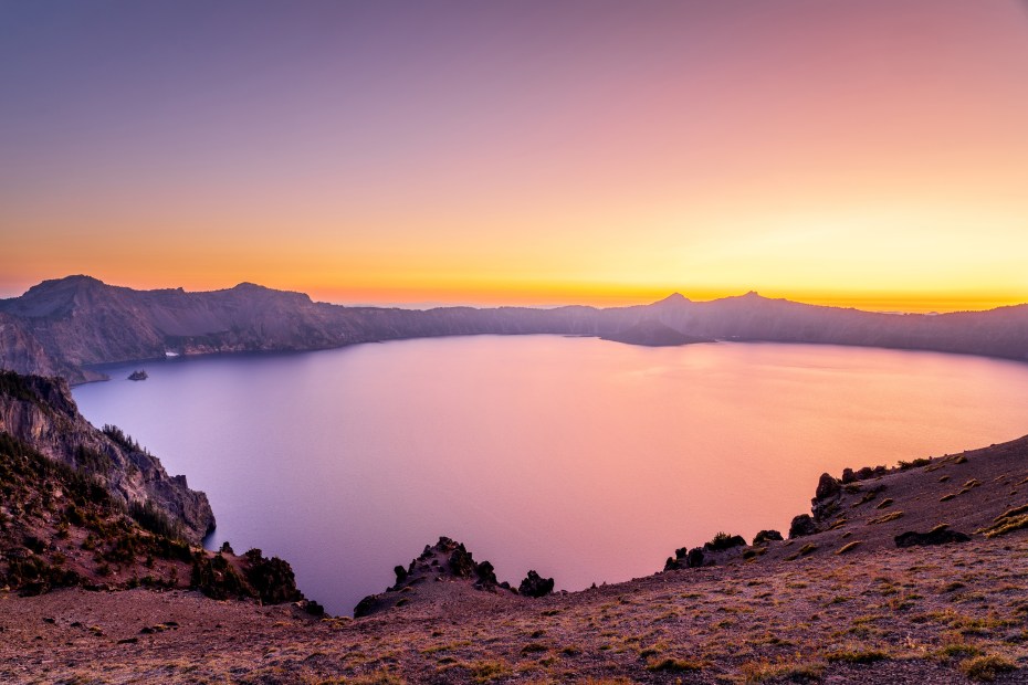 Sunset over Crater Lake.