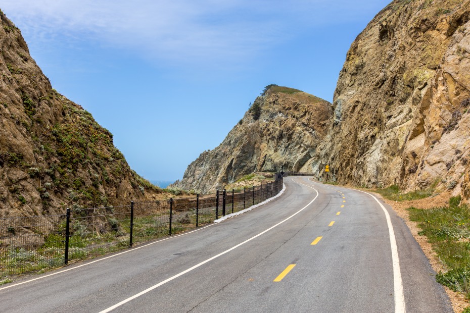 Devil's Slide Trail near Pacifica, Montara, and Half Moon Bay on a clear day, image