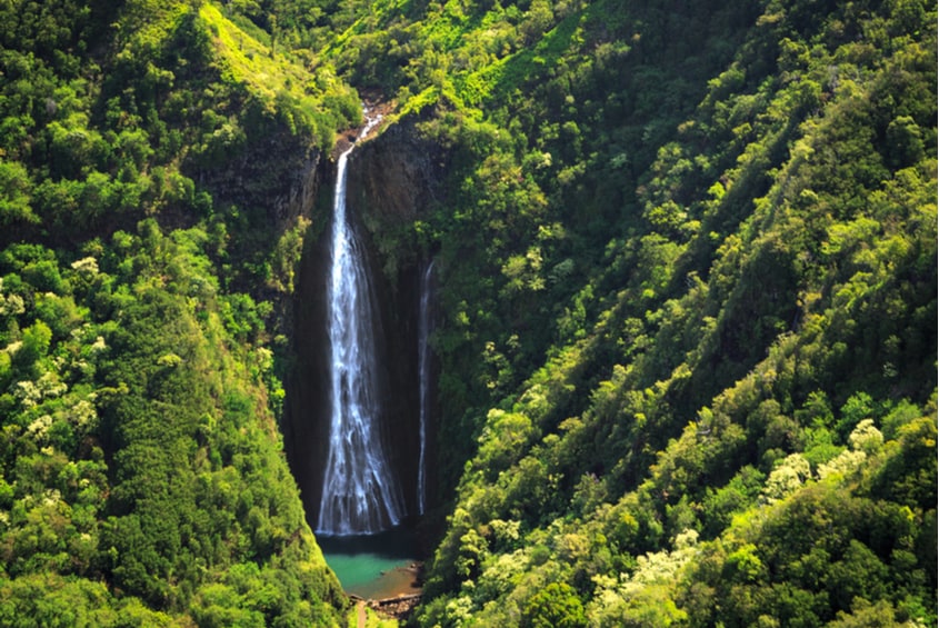 Manawaiopuna Falls in Kauai, Hawaii from Jurassic Park, picture