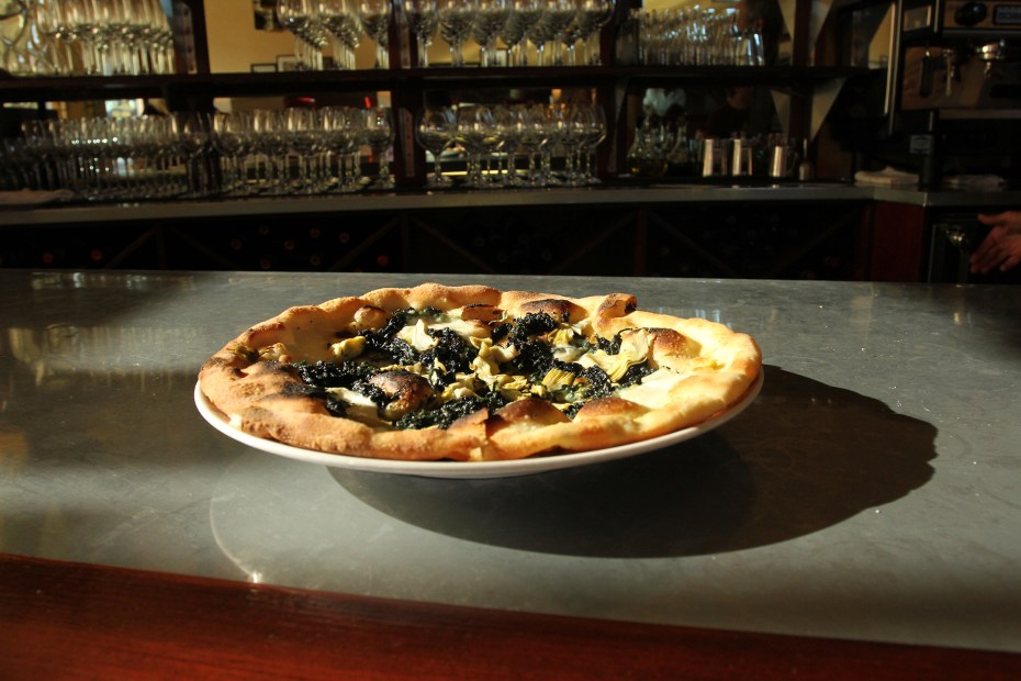 one of the pizzas served at La Posta in Santa Cruz, California, picture