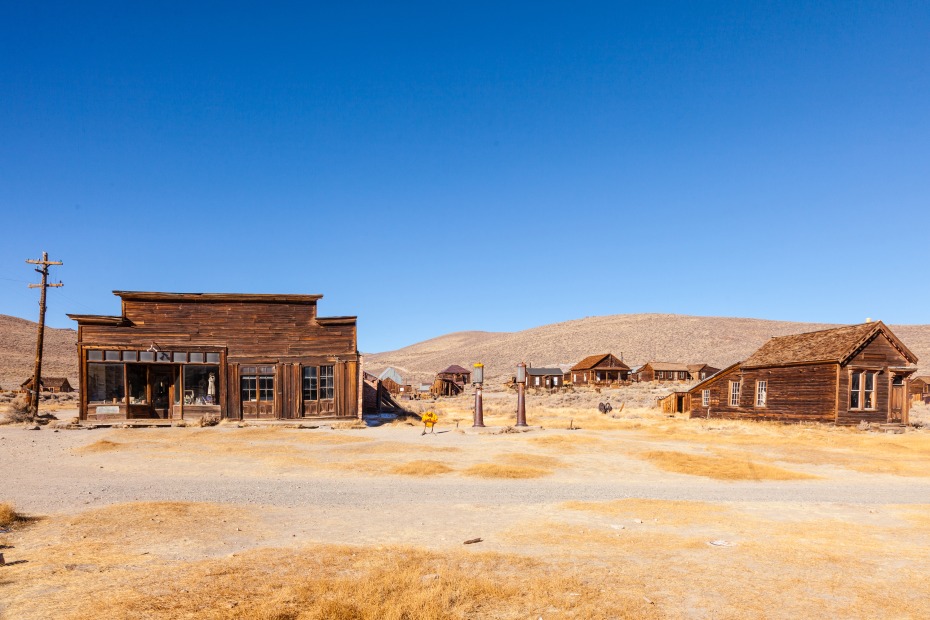 Abandoned buildings at Bodie State Historic Park off Highway 395, picture