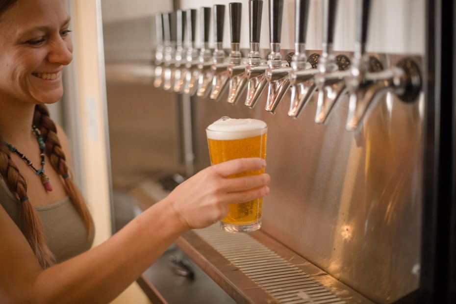 Taps at Mountain Rambler Brewery in Bishop off Highway 395, picture