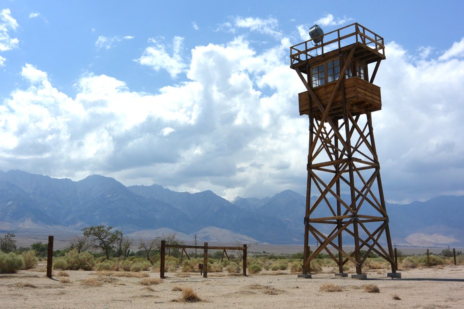A guard tower at Manzanar National Historic Site off Highway 395, picture