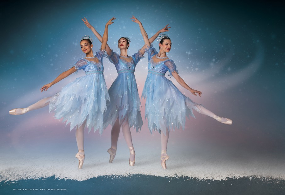 Ballet West ballerinas in costume for the Nutcracker, picture