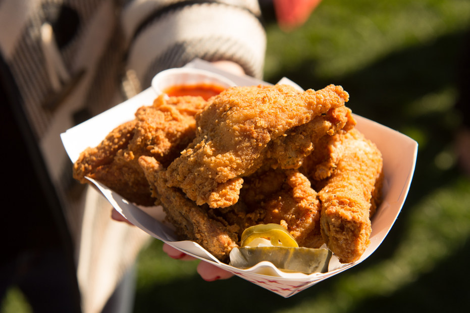Dish of fried chicken at San Francisco's Off the Grid, photo