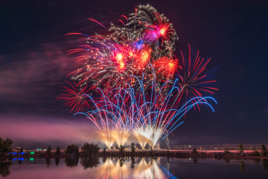 The largest fireworks show in the West hangs over the Snake River in Idaho, image
