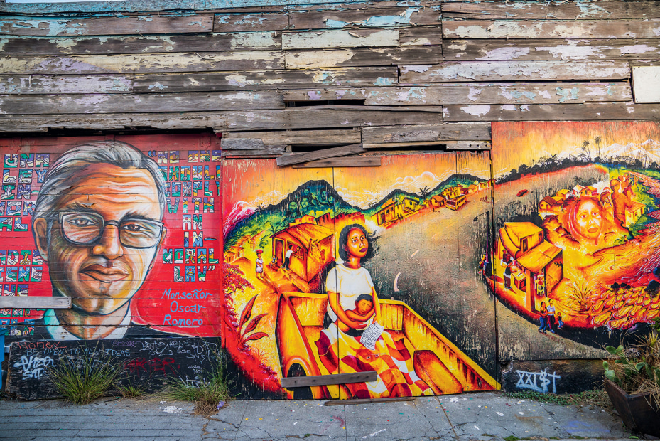 wall murals in San Francisco's Mission District, picture