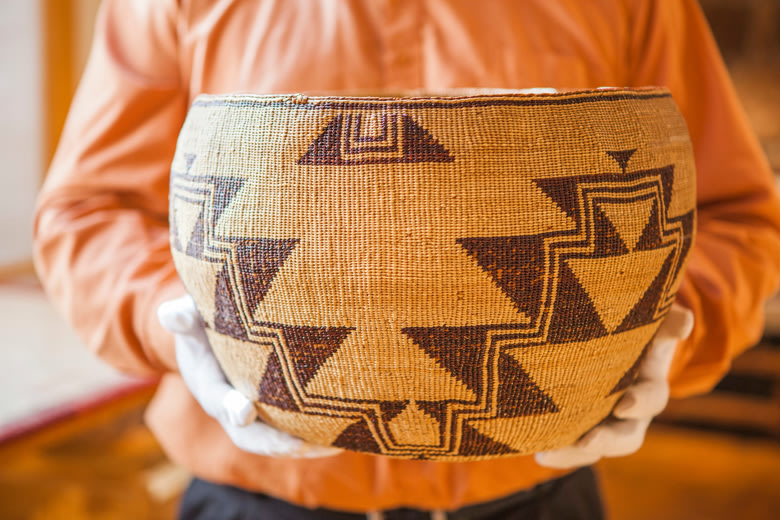 Washoe degikup basket from the Marion Steinbach Indian Basket Museum in Lake Tahoe, picture