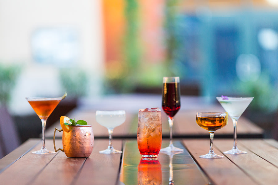 drinks on the bar at Trabocco Kitchen and Cocktails in Alameda, CA, picture