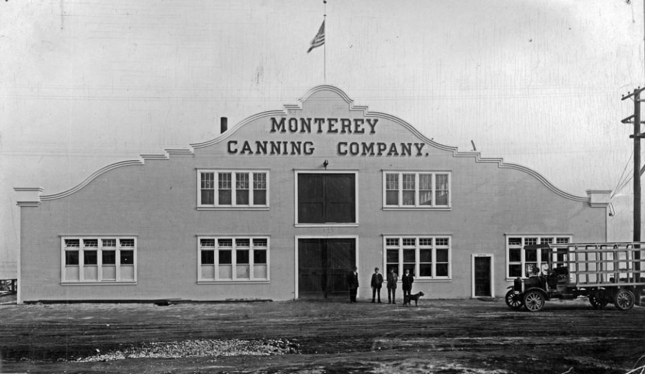 Original Monterey Canning Company building, black and white photo