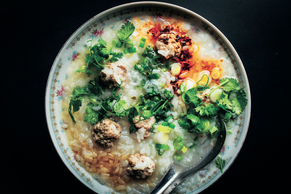 rice congee from James Syhabout’s Hawker Fare restaurant in San Francisco, picture