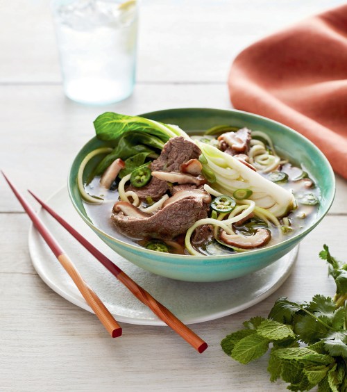 beef pho with zucchini noodles from The Whole30 Slow Cooker cookbook, picture