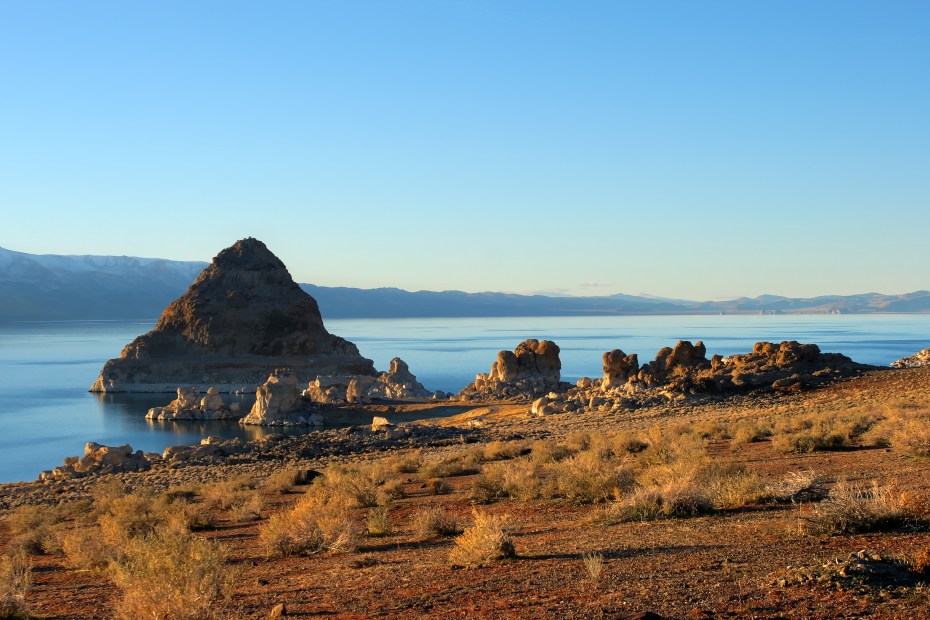 A rock formation at Pyramid Lake near Reno, Nevada, photo