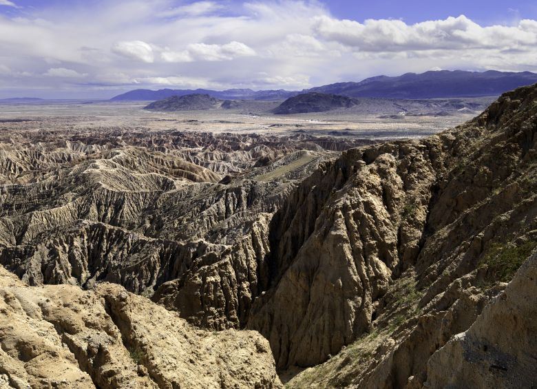 Mountains and desert landscape in Anza-Borrego State Park, California, photo