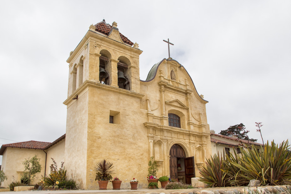 Historic Cathedral of San Carlos Borromeo on Church Street in Monterey, California, photo