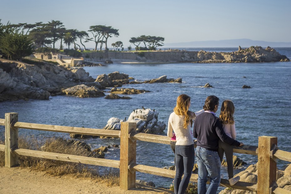 Family look out on Monterey Bay on the Monterey Bay Coastal Recreation Trail, picture