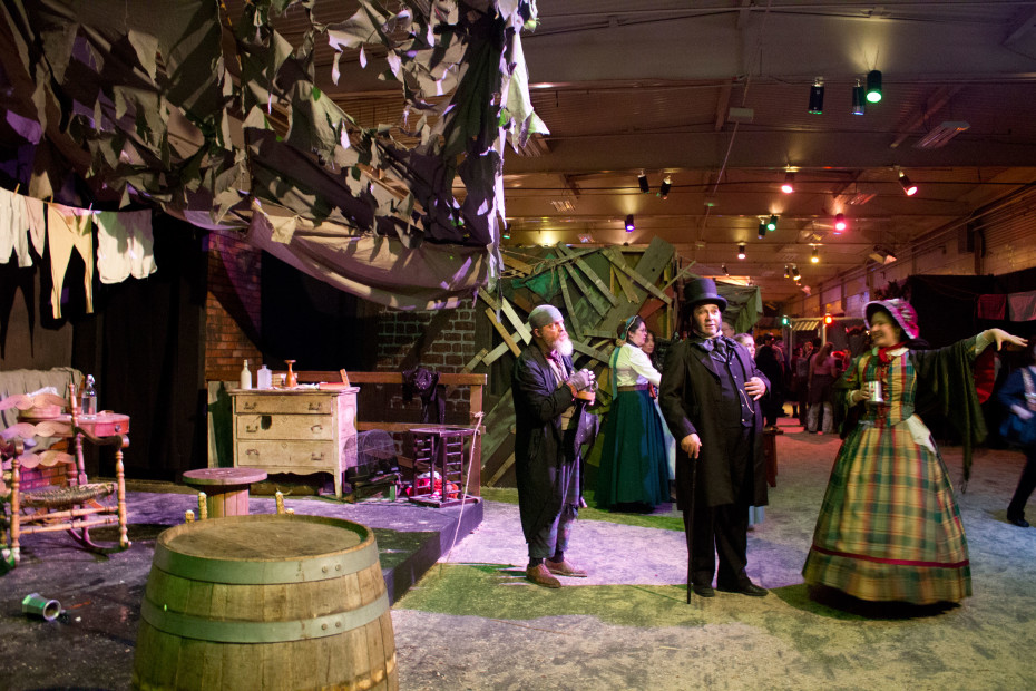 The London Docks on display at the Great Dickens Christmas Fair, Daly City, California, picture