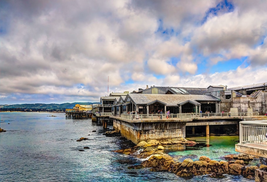 Outside of the Monterey Bay Aquarium and the bay, picture