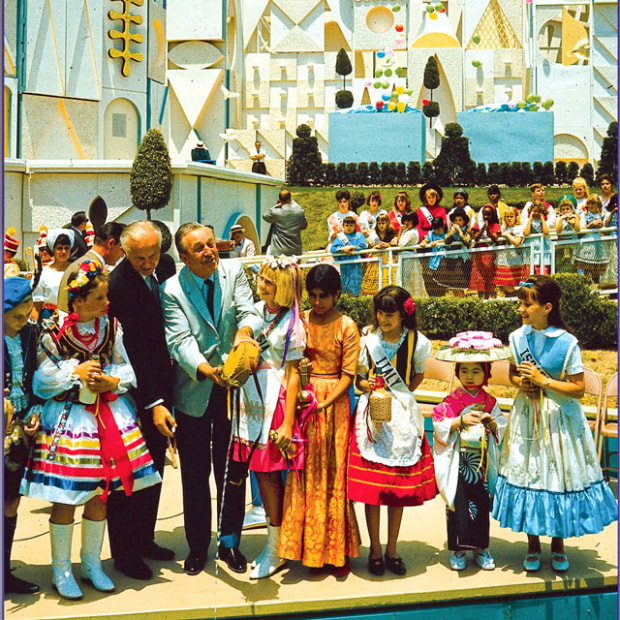 Walt Disney in front of It’s a Small World moves in 1966, picture